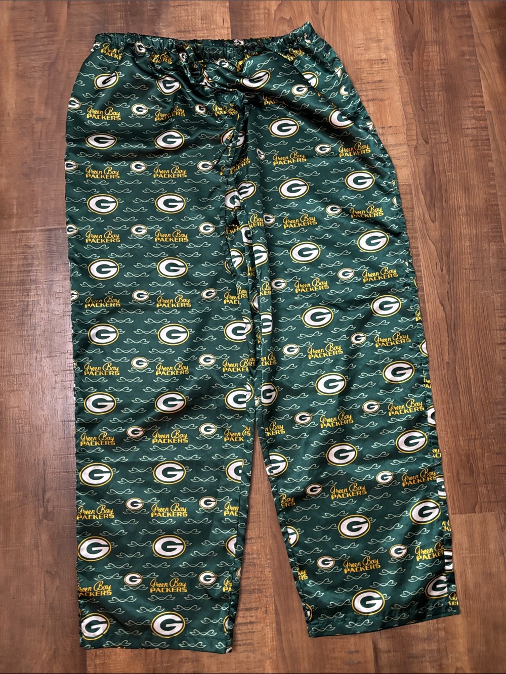 NFL women’s for her Green Bay Packers Green silky pajama pj Sleep Pants size XL